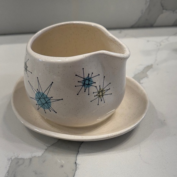 Franciscan Other - Mid-Century Modern Cream and Blue Starburst Creamer Set